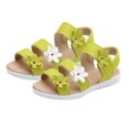 thumbnail image 1 of Yellow Girls' Outdoor Footwear With Roman Style And Three-Flower Details, Designed For Play With Durable Materials And Construction, 1 of 5