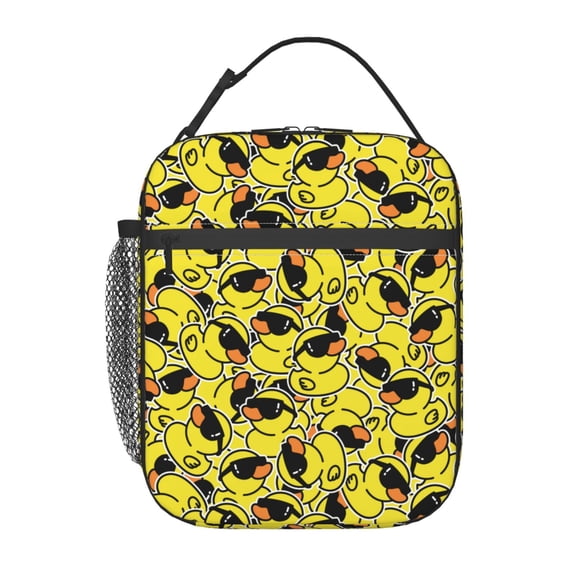 Yellow Glasses Ducks Insulated Lunch Bag For Women Men, Portable Leakproof Tote Cooler Meal Bag, Reusable Lunch Box For Work/Office/Picnic/Travel