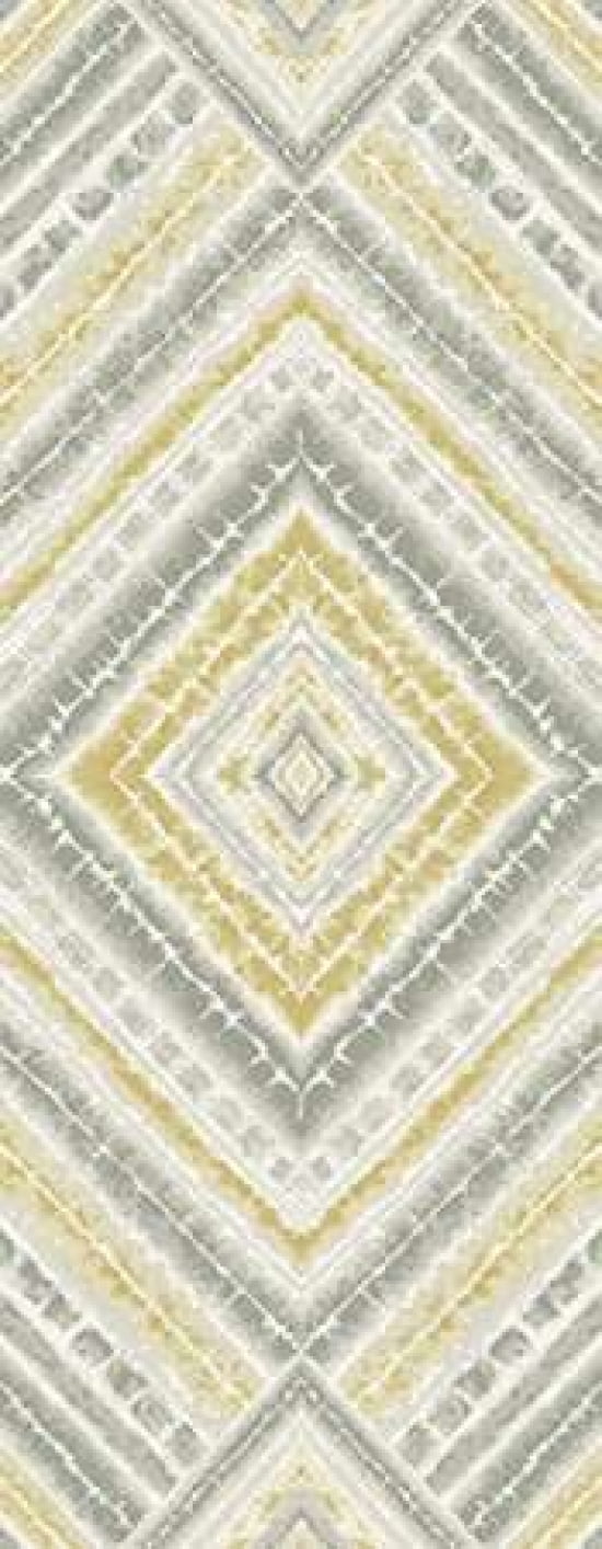 Yellow Global Diamond Pattern Canvas Art - Marielle Grey (24 x 48)
