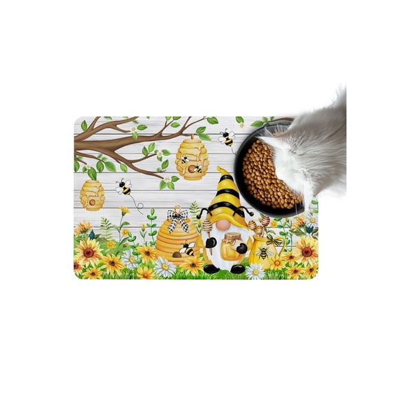 Yellow Gnome Honeycomb Doormat Non Slip Diatomaceous Earth Door Mat Absorbent Quick Dry Soft Washable Entrance Rug for Bathroom Laundry Room 24"x36"