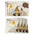 thumbnail image 1 of Yellow Gnomes Placemats Set of 4, Spring Floral Bees Daisy Branches Placemats for Dining Table, Place Mats for Kitchen Tabletop, Waterproof Wipeable Dining Table Mats Set, 1 of 9