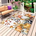thumbnail image 1 of Yellow Gnomes Pumpkins Outdoor Rug for Patio/Deck/Porch, Non-Slip Large Area Rug 5 x 7 Ft, Watercolor Country Leaves Indoor Outdoor Rugs Washable Area Rugs, Reversible Camping Rug Carpet Runner, 1 of 8
