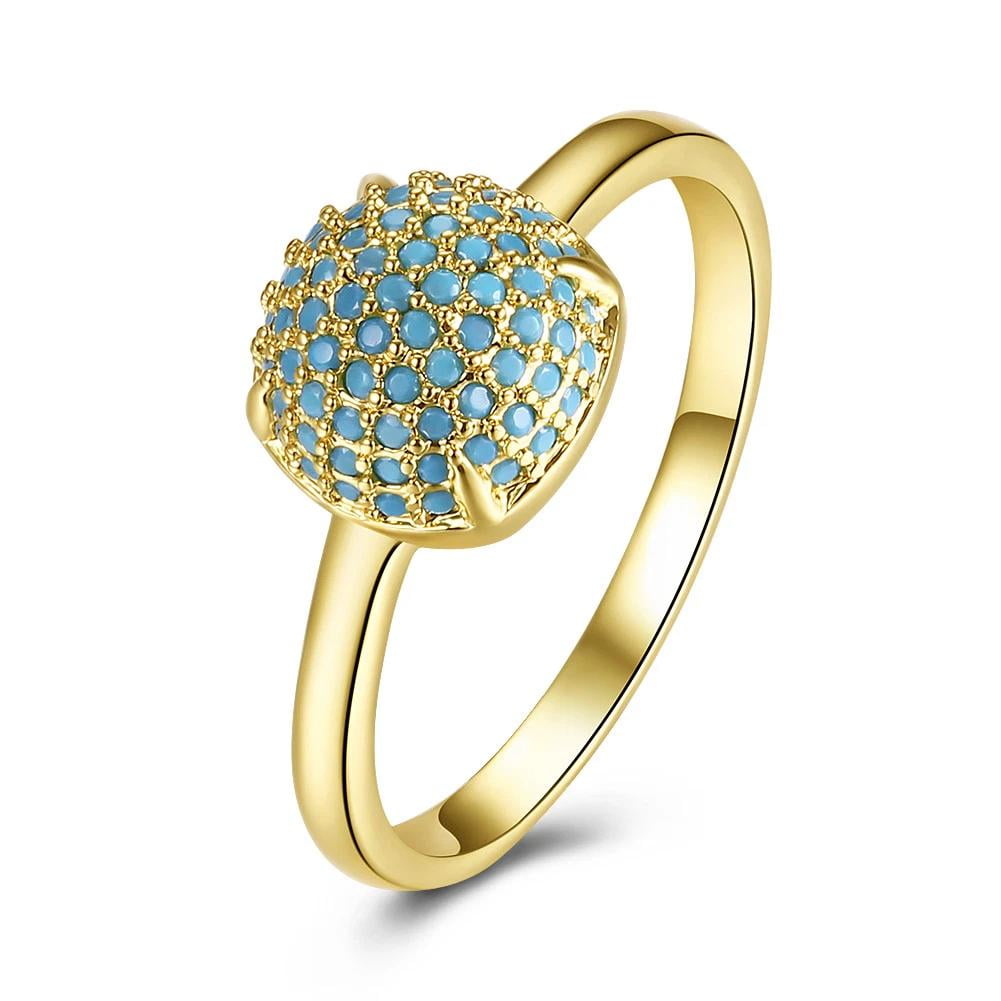 Yellow Gold Black Gun Plated Halo Fashion Ring Kallaite Blue