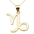 thumbnail image 1 of Yellow Gold Capricorn January Zodiac Sign Pendant Necklace :  14K  Pendant with 20" chain, 1 of 1