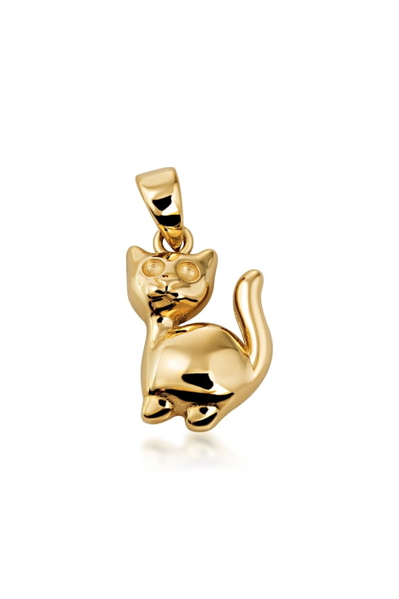 Yellow Gold Cat (10K Yellow Gold, Pendant with 20" chain)