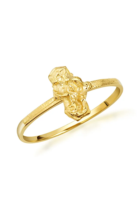 Yellow Gold Chunky Nugget Ring (10K Yellow Gold,Size 9.5)