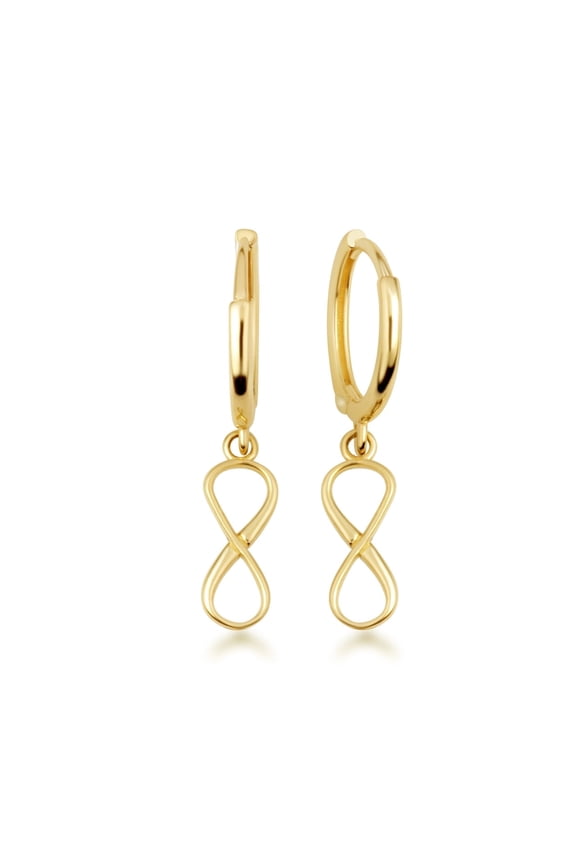 Yellow Gold Classic Infinity Huggie Hoop Earrings (10K)