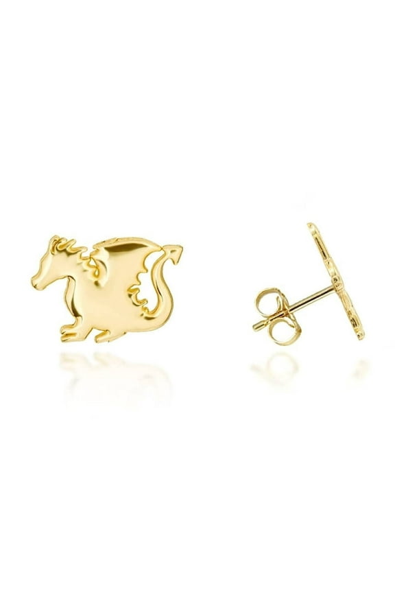 Yellow Gold Dragon Studs Earrings (14K)