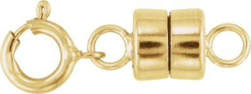 Yellow Gold Filled Round Magnetic Clasp with Spring Ring Findings Components Finished Clasps
