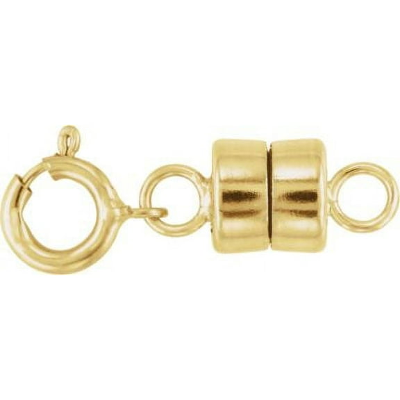 Yellow Gold Filled Round Magnetic Clasp with Spring Ring Findings Components Finished Clasps