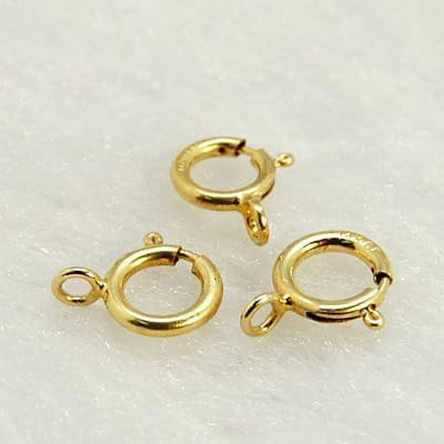 Yellow Gold Filled Spring Ring Clasps 1/20 14K Gold Filled Cadmium Free & Nickel Free & Lead Free 6mm Hole: 1mm