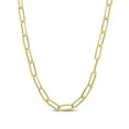 thumbnail image 1 of Yellow Gold Flash Plated Sterling Silver Diamond Cut Paperclip Necklace, 1 of 6