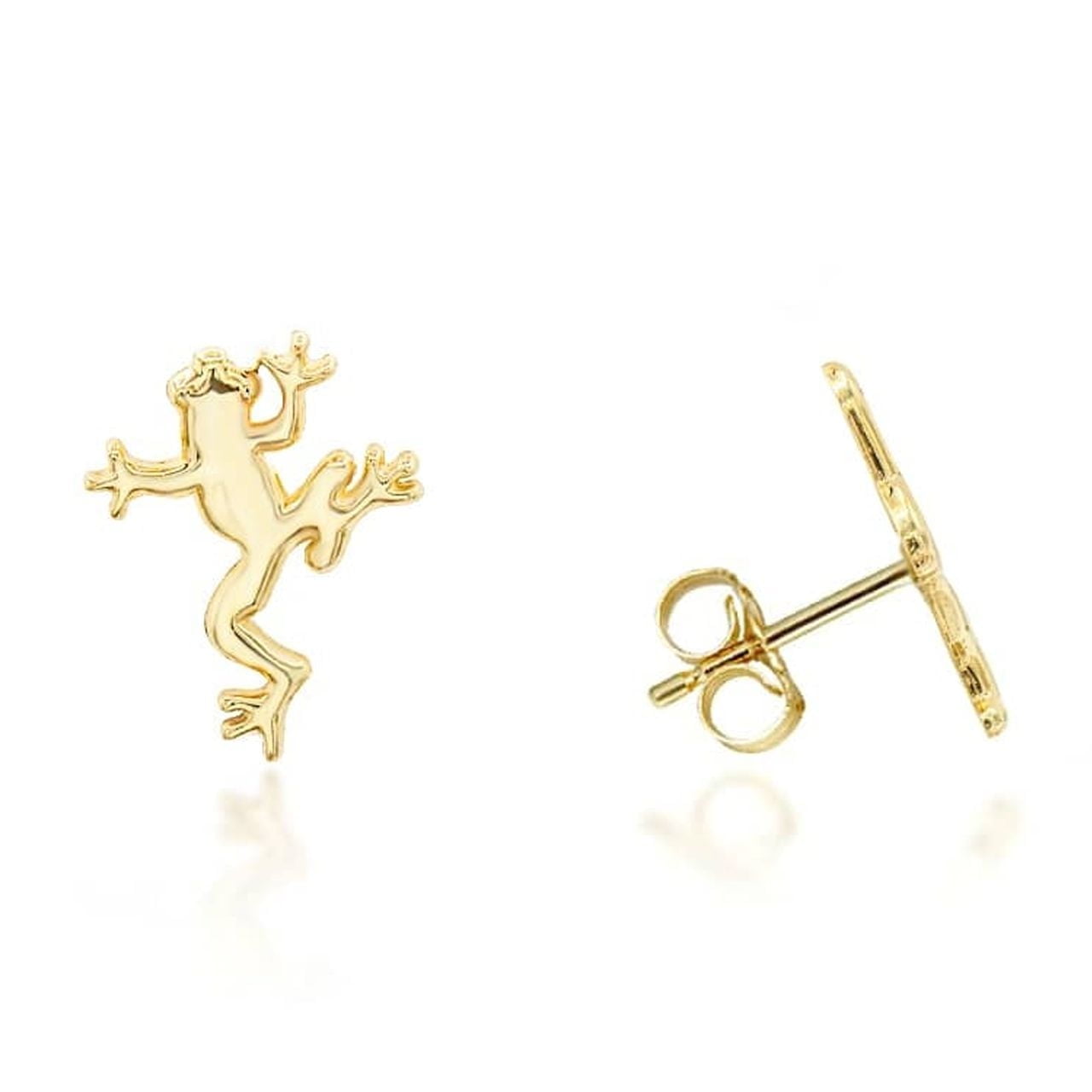 FACTORY DIRECT JEWELRY Yellow Gold Frog Animal Stud Earrings (14K)