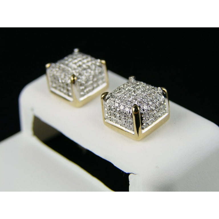 Diamond block earrings best sale