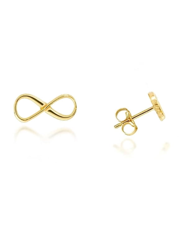 Yellow Gold Infinity Stud Earrings (10K)