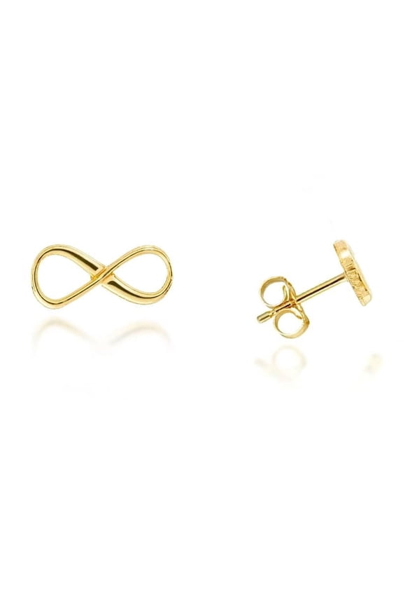 Yellow Gold Infinity Stud Earrings (10K)