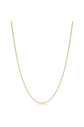 Yellow Gold Over Sterling Silver Cable Chain Necklace (1.2 mm, 20 inch)