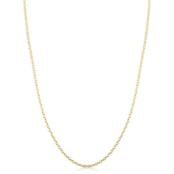 KoolJewelry Yellow Gold Over Sterling Silver Cable Chain Necklace (1.6 mm, 16 inch)