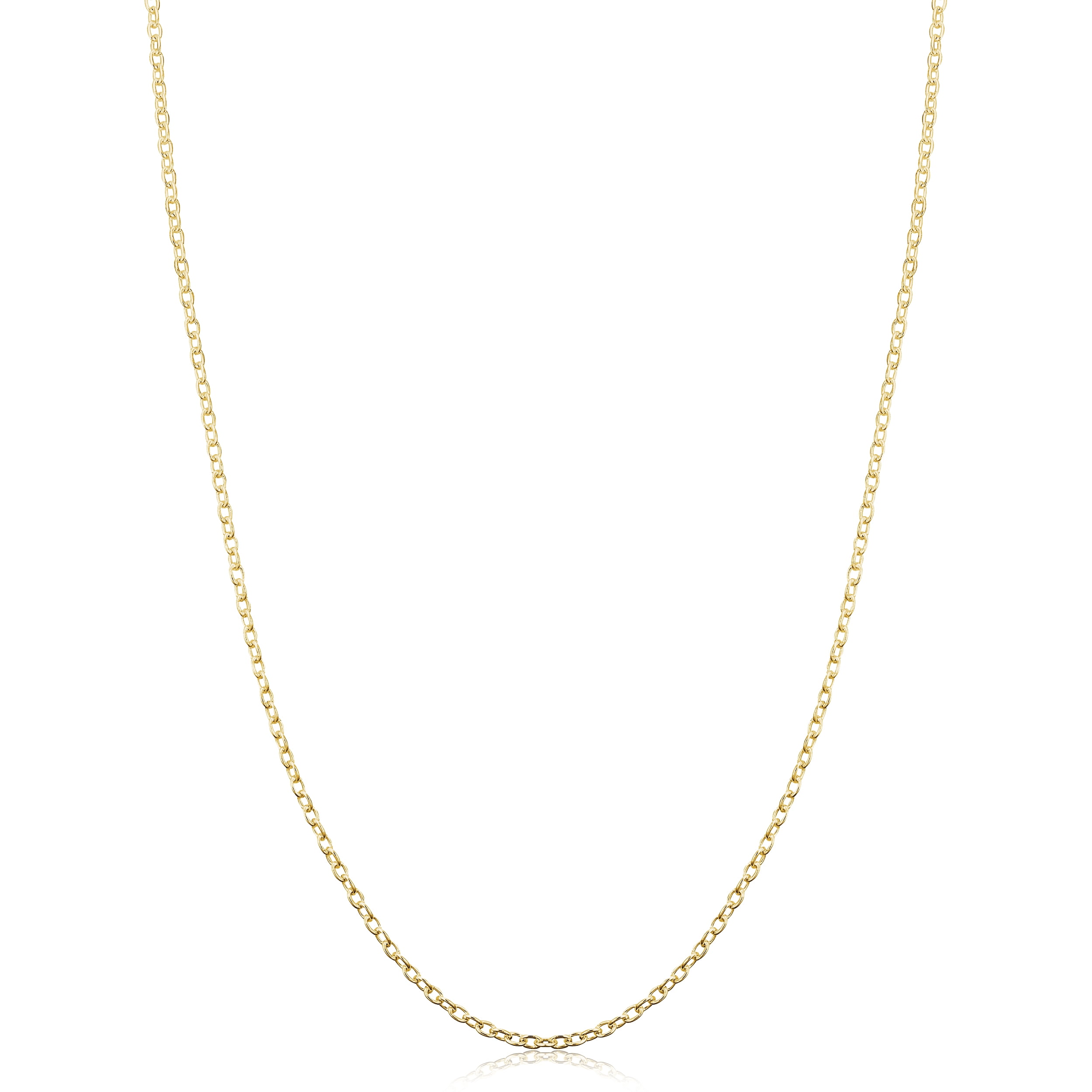 KoolJewelry Yellow Gold Over Sterling Silver Cable Chain Necklace (1.6 mm, 18 inch)