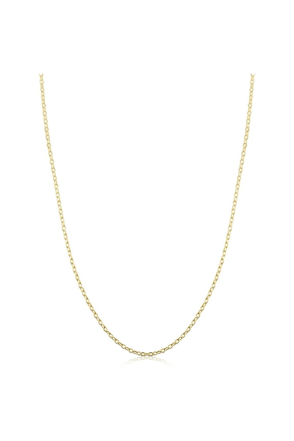 KoolJewelry Yellow Gold Over Sterling Silver Cable Chain Necklace (1.6 mm, 18 inch)