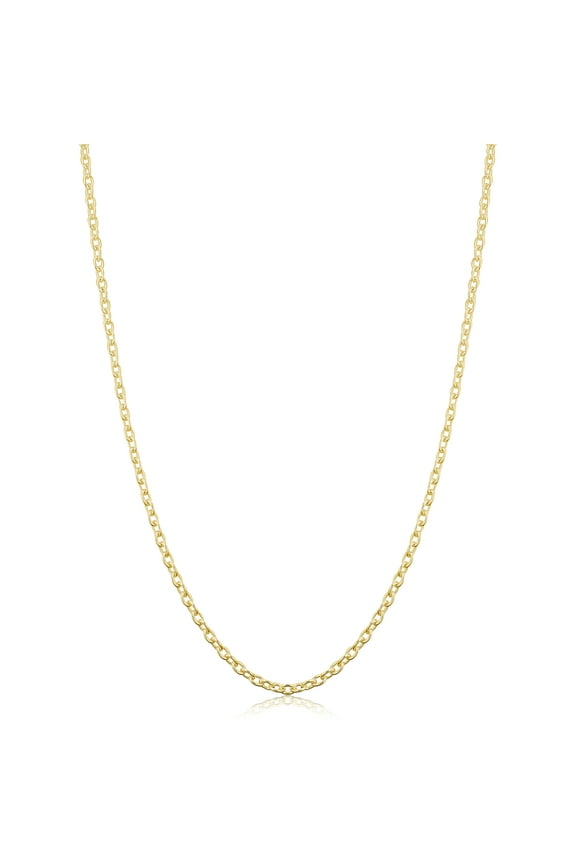 KoolJewelry Yellow Gold Over Sterling Silver Cable Chain Necklace (2.1 mm, 16 inch)