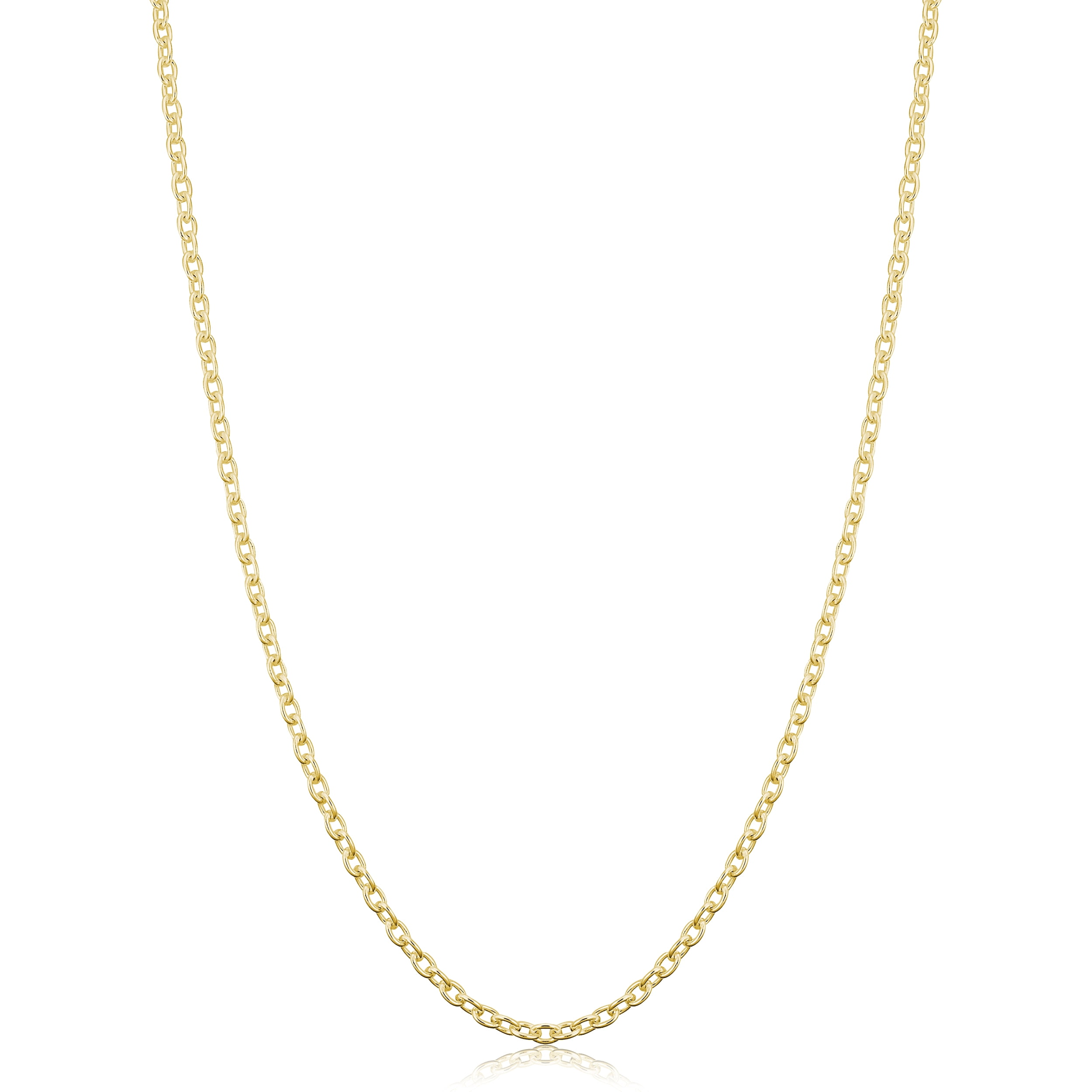 KoolJewelry Yellow Gold Over Sterling Silver Cable Chain Necklace (2.1 mm, 18 inch)