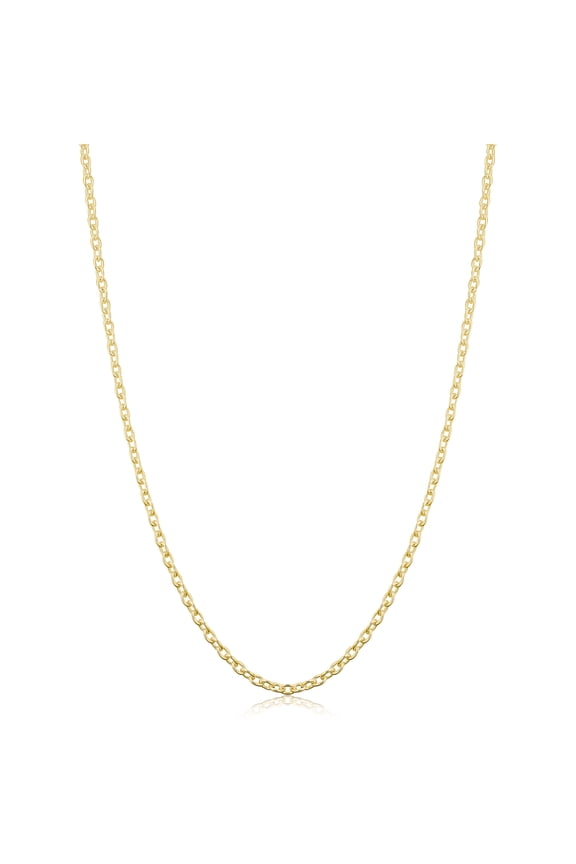 KoolJewelry Yellow Gold Over Sterling Silver Cable Chain Necklace (2.1 mm, 18 inch)
