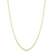 KoolJewelry Yellow Gold Over Sterling Silver Cable Chain Necklace 2.1 mm, 22 inch
