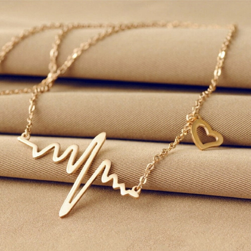 18K Gold Paperclip Burst Monogram Pendant Necklace - A