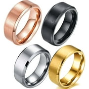 Yellow Gold Plated Matte 8mm Titanium Steel Mens Ring Men Wedding Band Man Ring