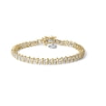 thumbnail image 1 of Yellow Gold-Plated Sterling Silver 2ct TDW Diamond Heart Charm Bracelet (I-J, I3-Promo), 1 of 9