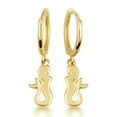 thumbnail image 1 of Yellow Gold Sea Mermaid Drop Huggie Hoop Earrings (10K), 1 of 3