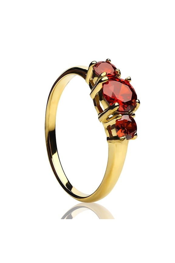 Yellow Gold Solitaire Ring - Ruby Wedding Ring - Anniversary Ring - Engagement Ring - Titanium Ring, 4