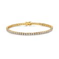 thumbnail image 1 of Yellow Gold Tone 925 Sterling Silver Cubic Zirconia Tennis Bracelet 8", 1 of 4