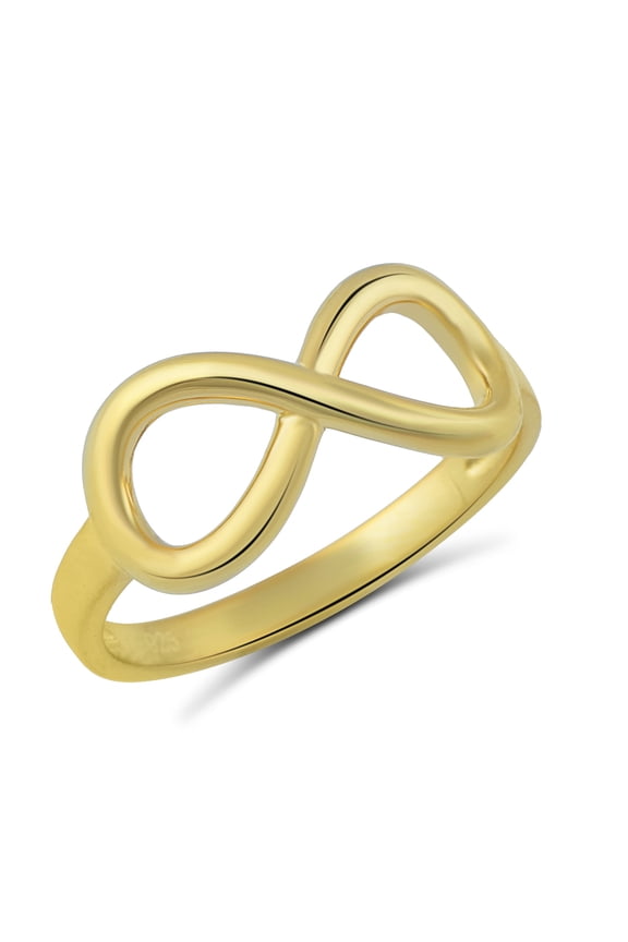 Yellow Gold Tone Sterling Silver Infinity Stackable Ring for Women and Teens - Size 4