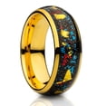 thumbnail image 1 of Yellow Gold Tungsten Wedding Ring,Gold Flake Tungsten Ring,8mm Wedding Ring,Tungsten Carbide Ring,Comfort Fit, 1 of 4