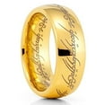 thumbnail image 1 of Yellow Gold Tungsten Wedding Ring,Lord Of Rings,Tungsten Wedding Band,Tungsten Carbide Ring,Fans Ring,Anniversary, 1 of 3