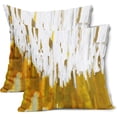 thumbnail image 1 of Yellow Gold White Pillow Covers 16X16 Inch Set of 2 Morden Abstract Graffiti Decorative Pillow Cases Neutral Minimali Watercolor Cotton Linen Cushion Case Home Decor For Sofa Couch Porch Outdoor, 1 of 6
