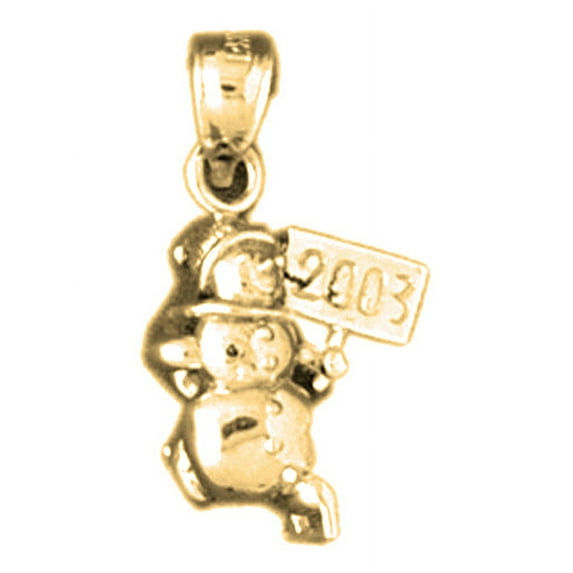 Yellow Gold-plated 925 Sterling Silver 22mm 3D Snowman Pendant (2.465 gram weight)