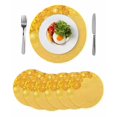 thumbnail image 1 of Yellow Golden Floral Round 13 Inch Placemats Set of 6, Spring Summer Shiny Flowers HeatResistant Non Slip Place Mats for Dining Table, Wipeable Braided Kitchen Table Mats for Housewarming, 1 of 9