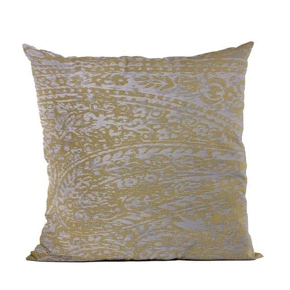 Yellow Golden Leaf Jacquard Luxury Throw Pillow - 20 x 36 in. King Size