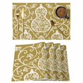 thumbnail image 1 of Yellow Gourd Placemats Set of 4 Modern Abstract Art Floral Place Mats Indoor Wipeable Table Mats Washable Cloth Dining Table Placemats for Kitchen Holiday Party Home Decor 13x19 Inch, 1 of 9