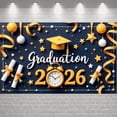 thumbnail image 1 of Yellow Grad Cap Graduation Banner Gold Stars 2026 Graduation Display Ribbons Diploma Scroll Graduation Backdrop for Graduation Ceremony College Graduation Graduation Photo Shoot, 1 of 9