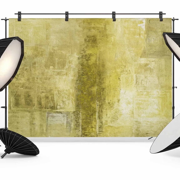 Yellow Gradient Backdrop for Photography, Modern Abstract Oil Painting Minimalist Photo Backdrop Portrait Background Party Banner Photo Backgrounds for Studio Booth Props, 7x5ft