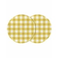 thumbnail image 1 of Yellow Gradient Round Placemats Set of 2 for Dinning Tables,Heat-proof Braided Table Mats 13 Inch,Farm Plaid Buffalo Checkered Gingham Washable Place Mat for Kitchen Restaurant Party Table Decor, 1 of 9
