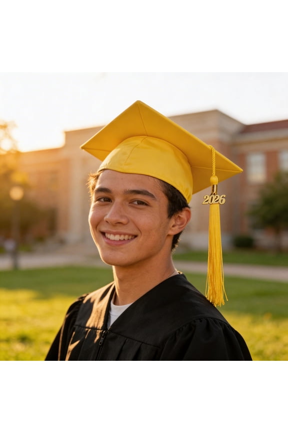 Yellow Graduation Hats with 2026 Tassel Unisex Adult Graduation Cap Class of 2026 Decorations Graduation Dresses for Women
