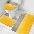 thumbnail image 1 of Yellow Gray Bathroom Rugs Set Geometric Color Block Non Slip Absorbent Soft Bath Mats 3 Piece Set with Bathroom Rug, U-Shaped Floor Mat, Toilet Seat Cover Large Size, 1 of 9