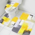 thumbnail image 1 of Yellow Gray Bathroom Rugs Set Graffiti Art Color Block Abstract Geometric Modern Non Slip Absorbent Soft Bath Mats 3 Piece Set with Bathroom Rug, U-Shaped Floor Mat, Toilet Seat Cover Small Size, 1 of 9