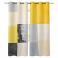 thumbnail image 1 of Yellow Gray Blackout Curtains for Bedroom/Living Room, Thermal Insulated Kitchen Curtains, Abstract Geometric Modern Art Grommet Darkening Window Treatment Drapes 42"x63"x2, 1 of 8