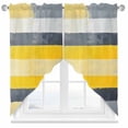 thumbnail image 1 of Yellow Gray Brush Swag Curtain Valance for Windows, Strip Geometric Window Treatments Short Swag Topper for Kitchen Windows Bathroom Bedroom, 36"x36", 1 of 8